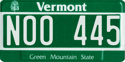 VT license plate NOO445