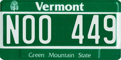VT license plate NOO449