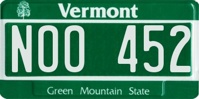 VT license plate NOO452