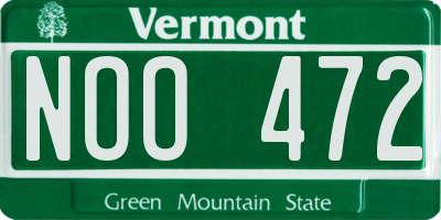 VT license plate NOO472