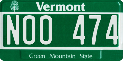 VT license plate NOO474