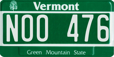 VT license plate NOO476
