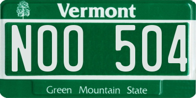 VT license plate NOO504