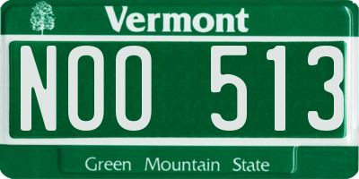 VT license plate NOO513