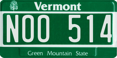 VT license plate NOO514