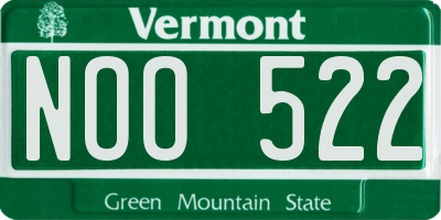 VT license plate NOO522