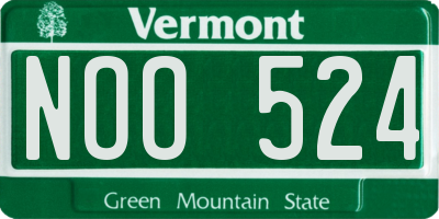 VT license plate NOO524