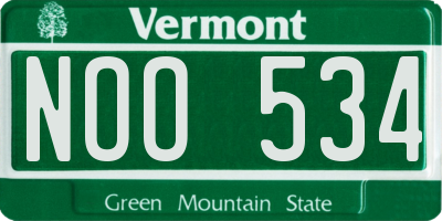 VT license plate NOO534