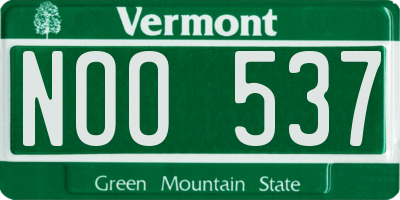 VT license plate NOO537