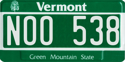 VT license plate NOO538