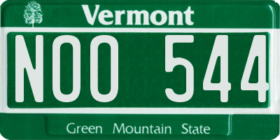VT license plate NOO544