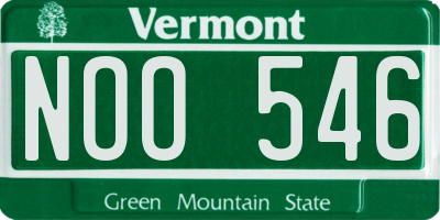 VT license plate NOO546