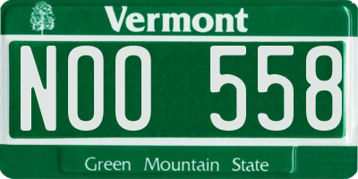VT license plate NOO558