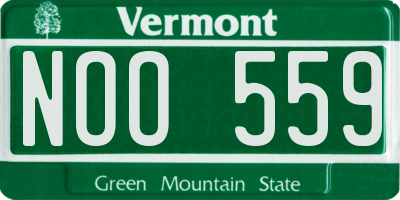 VT license plate NOO559