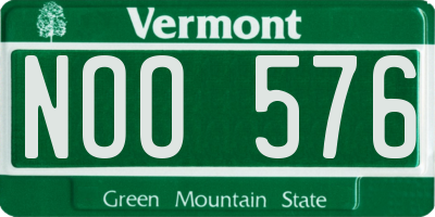 VT license plate NOO576
