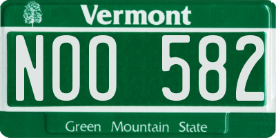 VT license plate NOO582