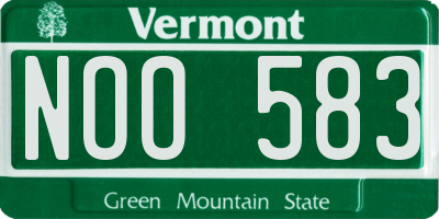 VT license plate NOO583