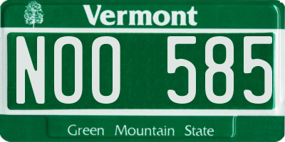 VT license plate NOO585