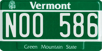 VT license plate NOO586