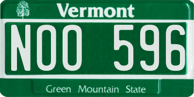 VT license plate NOO596