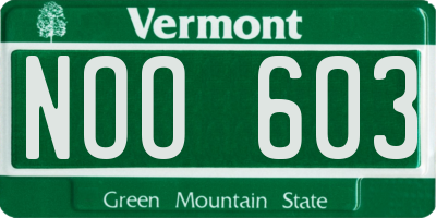 VT license plate NOO603