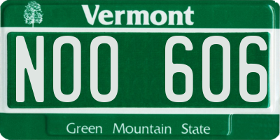 VT license plate NOO606
