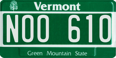 VT license plate NOO610
