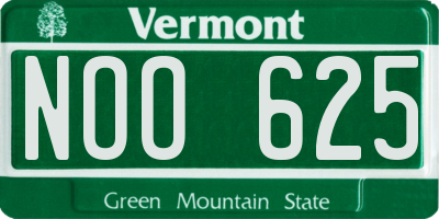 VT license plate NOO625