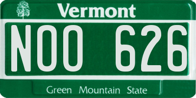 VT license plate NOO626