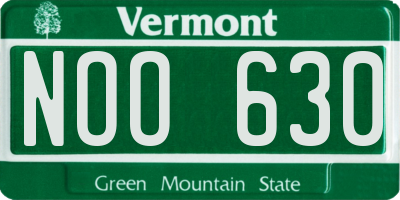 VT license plate NOO630
