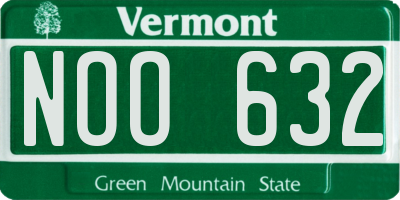 VT license plate NOO632