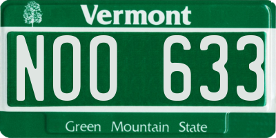VT license plate NOO633