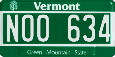 VT license plate NOO634