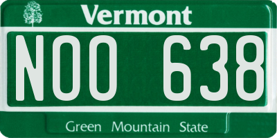 VT license plate NOO638