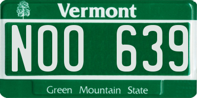 VT license plate NOO639