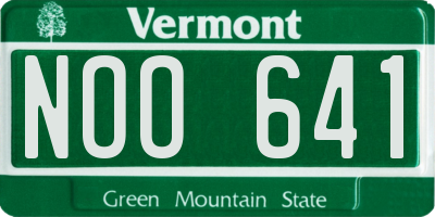 VT license plate NOO641