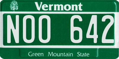VT license plate NOO642