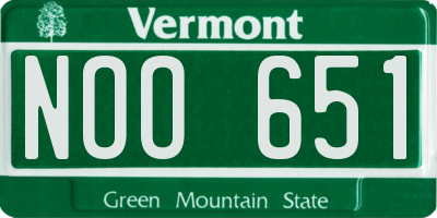 VT license plate NOO651