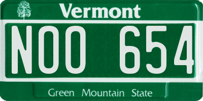 VT license plate NOO654