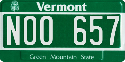 VT license plate NOO657