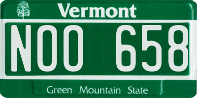 VT license plate NOO658