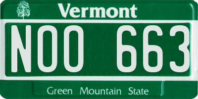 VT license plate NOO663