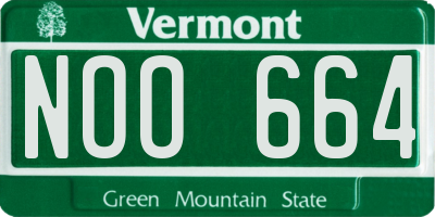 VT license plate NOO664