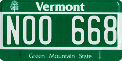 VT license plate NOO668