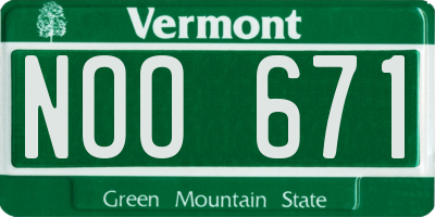 VT license plate NOO671