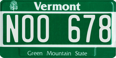 VT license plate NOO678