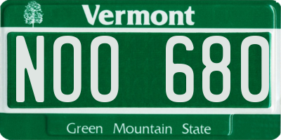 VT license plate NOO680