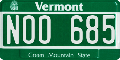 VT license plate NOO685