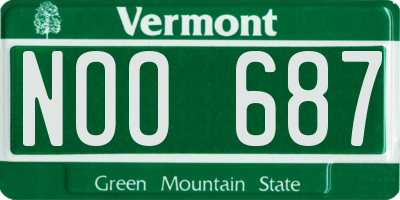 VT license plate NOO687