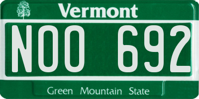 VT license plate NOO692
